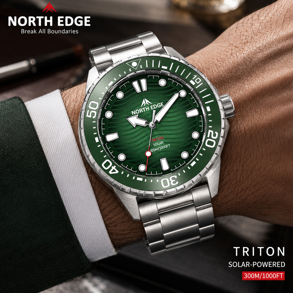 Solar Powered Watch - 2026 NORTH EDGE TRITON Çok Renkli