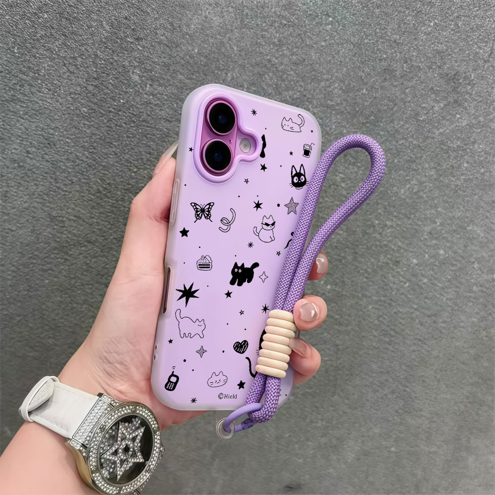 Samsung Galaxy Strap - Kedi Yıldızı Kelebek Fiyonklu Telefon Kılıfı