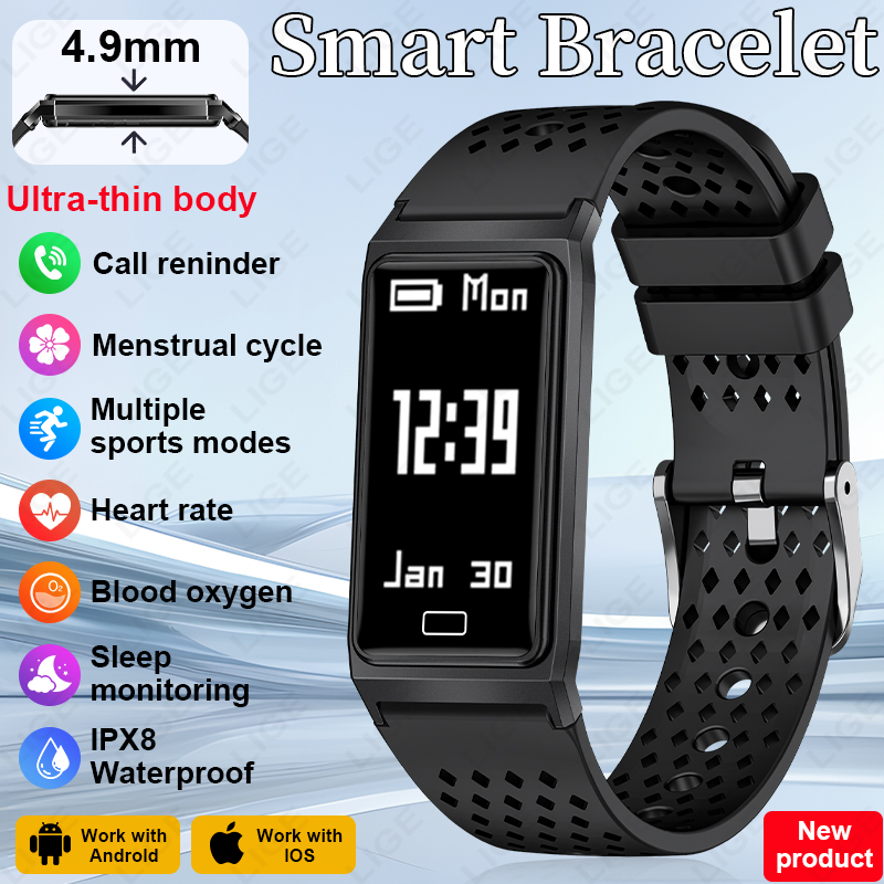 Smartwatch Slim Watches For Men - 4.9mm Ultra İnce Akıllı Bilezik Nefes