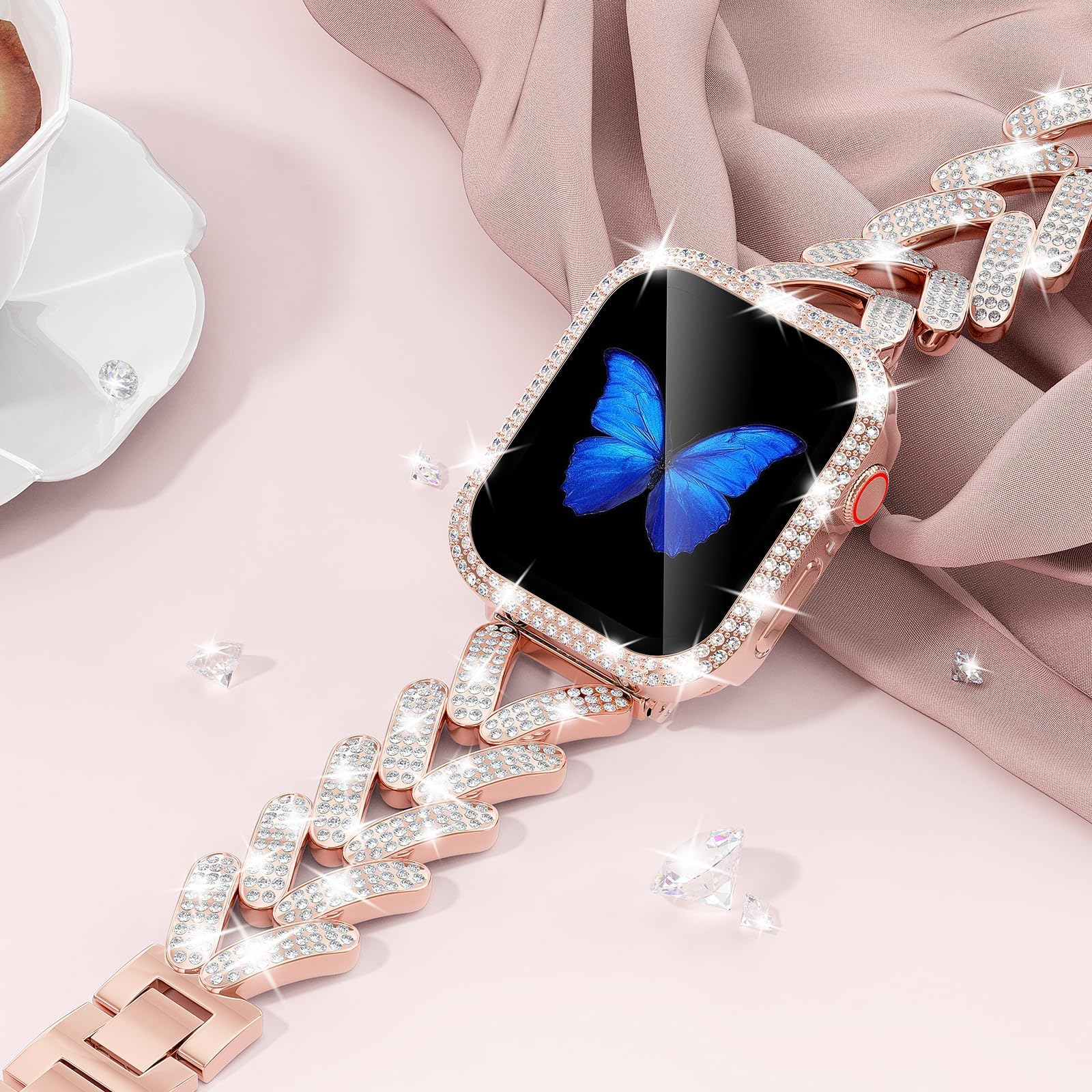 Smartwatch Slim Watches For Men - Apple Watch Kayışı için Bling Band