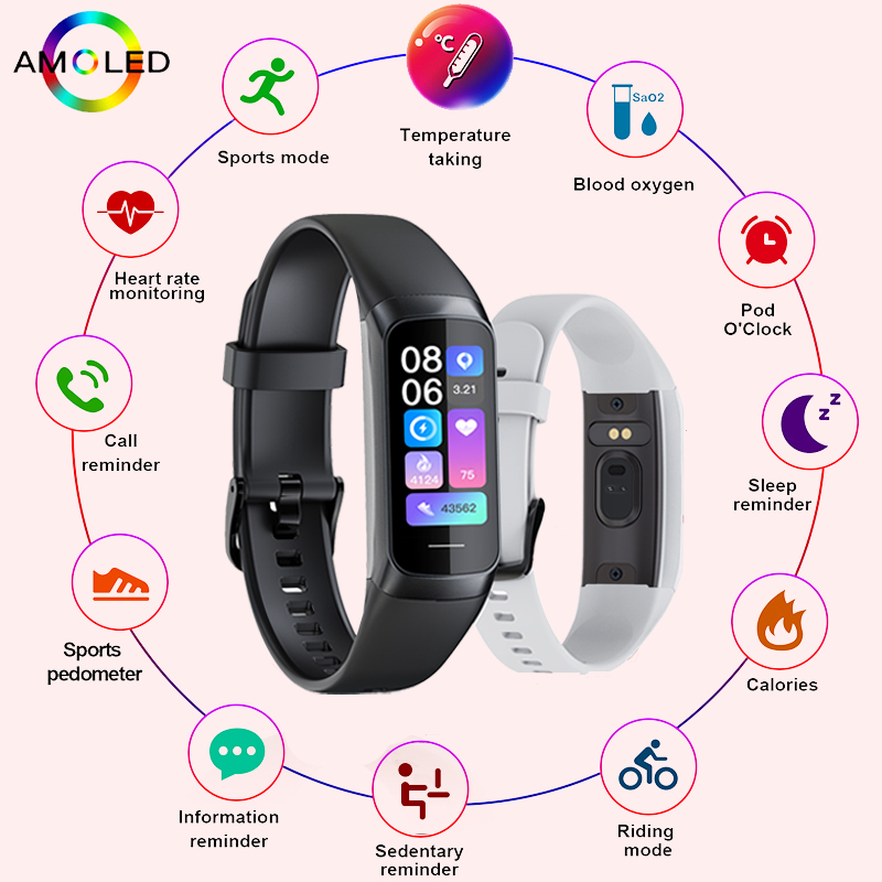 Smartwatch Slim Watches For Men - LIGE 1.1 İnç Amoled Kalp Atış