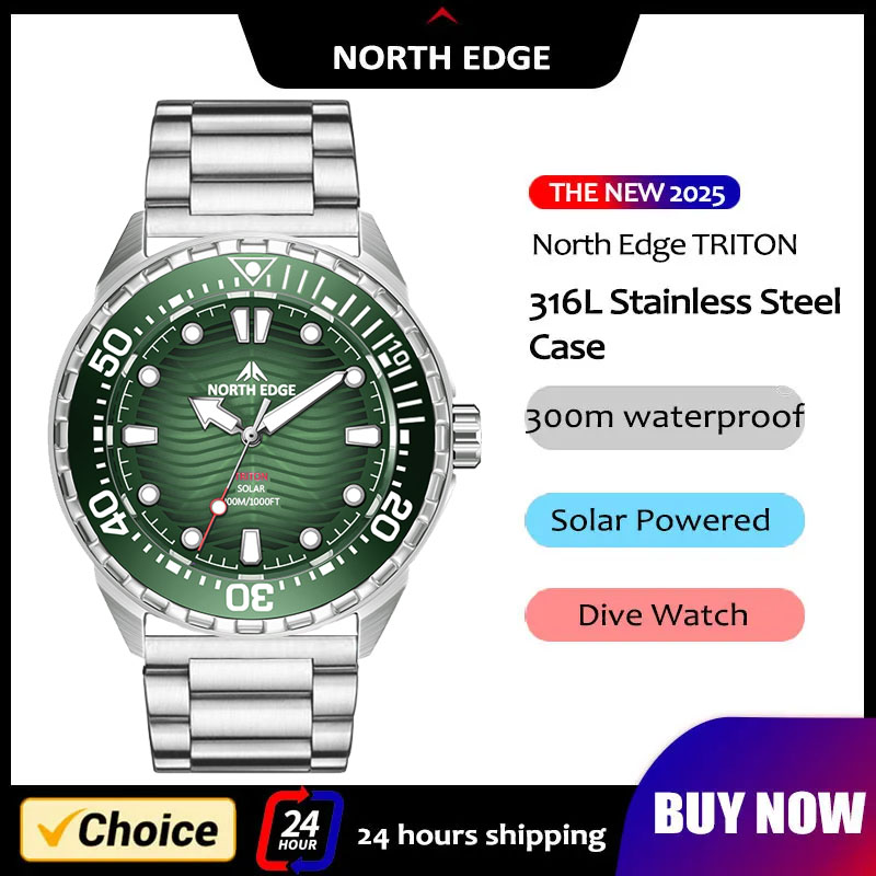 Solar Powered Watch - 2026 Yeni NORTH EDGE TRITON Güneş