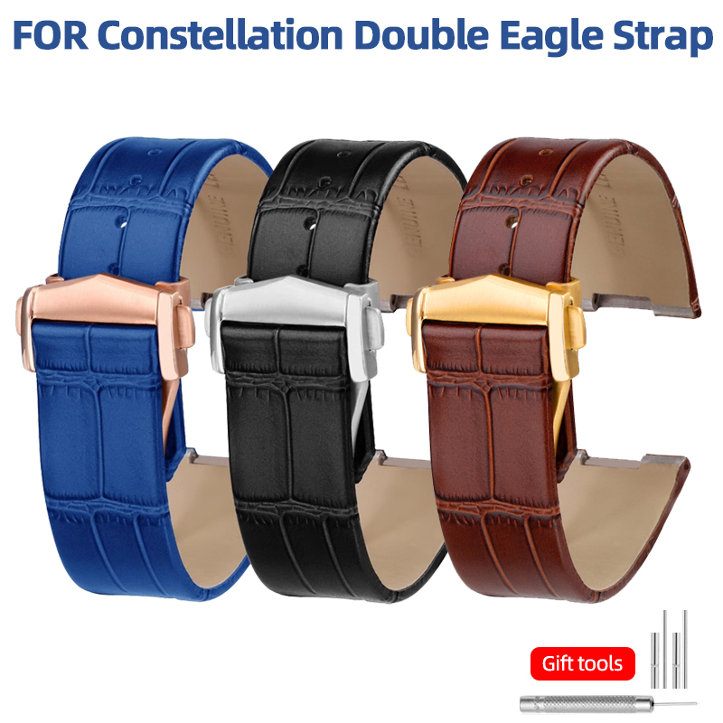 Omega Watch Constellation - Omega Constellation Deri kayış Çift Kartal