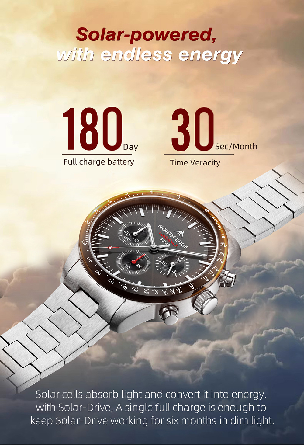 Solar Powered Watch - Yeni 2026 Pointer Güneş Enerjili Şarj
