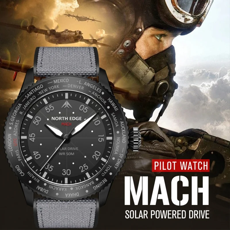 Solar Powered Watch - KUZEY KENAR MACH Güneş Enerjisi Pilot