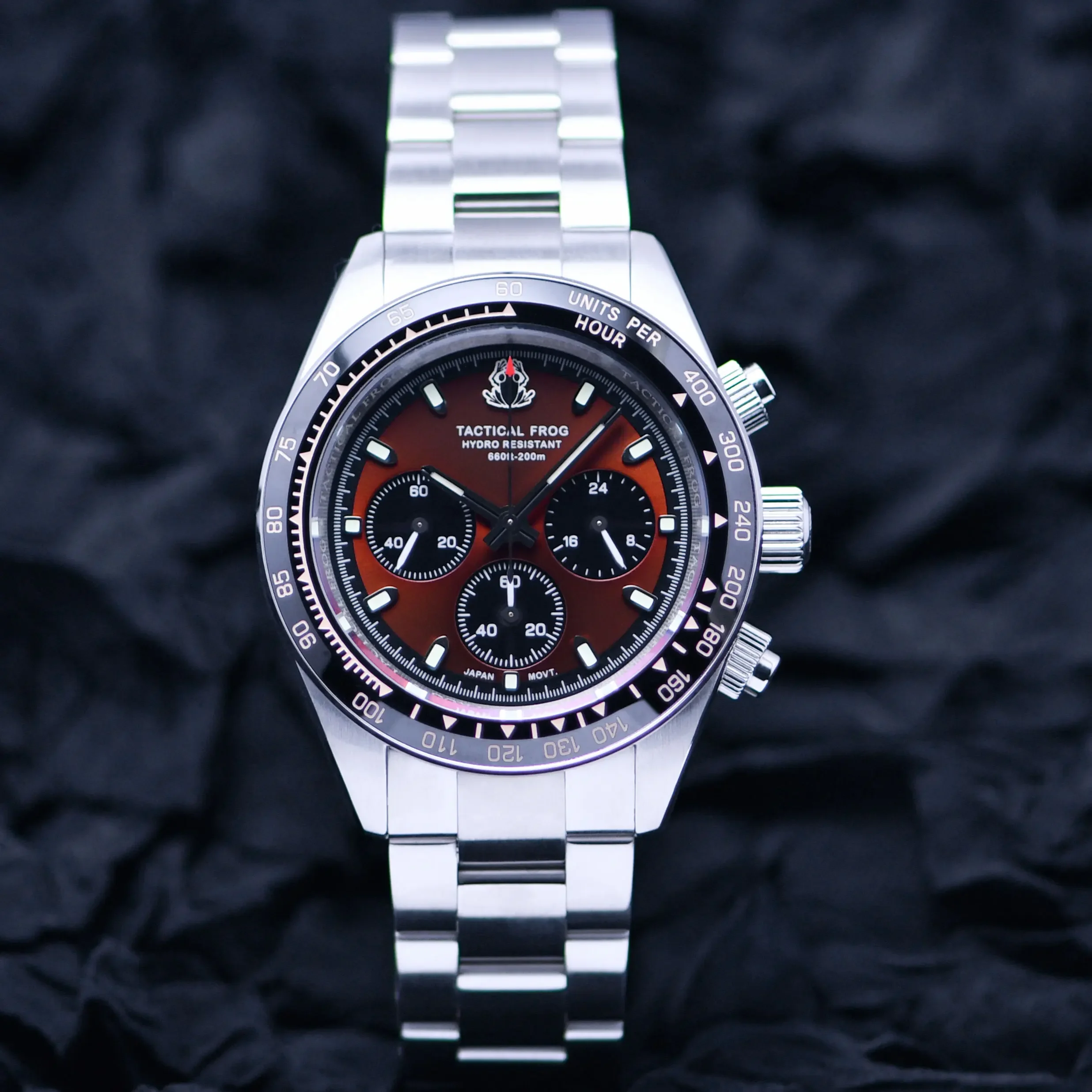 Solar Powered Watch - Taktik Kurbağa 41mm erkek Zamanlama Izle