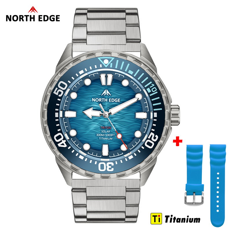 Solar Powered Watch - NORTH EDGE TRITON-TI Titanyum Paslanmaz Çelik
