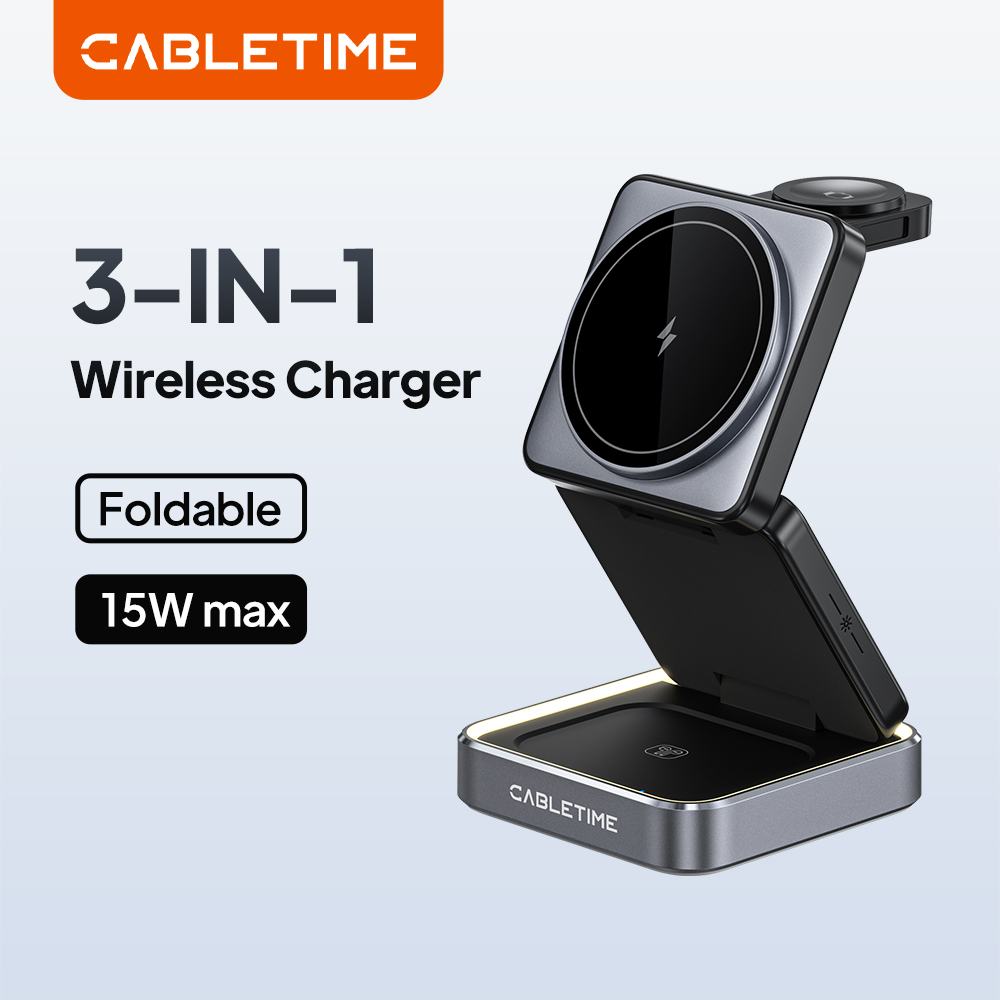 Smartwatch Watches For Iphone - CABLETIME Katlanabilir Manyetik 3'ü 1 Arada