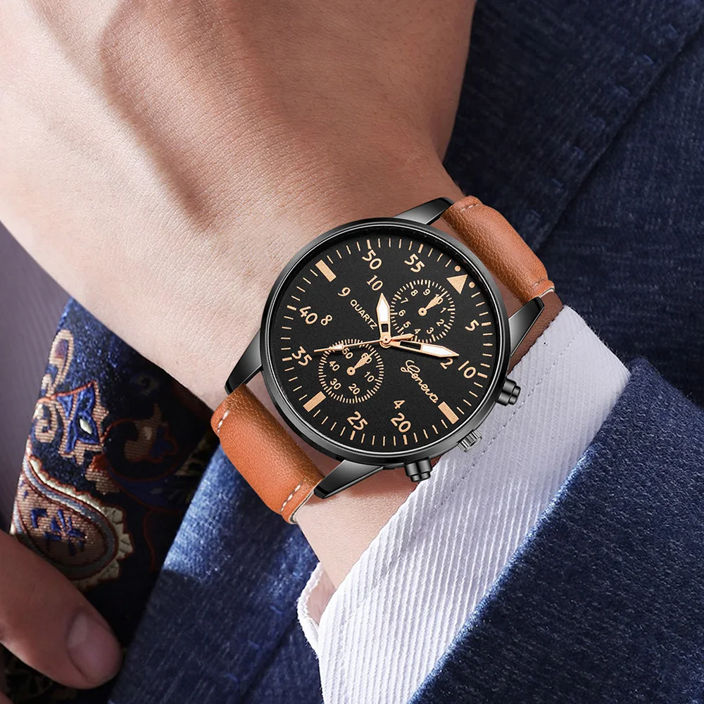 Smartwatch Vintage Watches For Men - AAA3Pcs Cenevre Erkek Kronograf Saat Seti