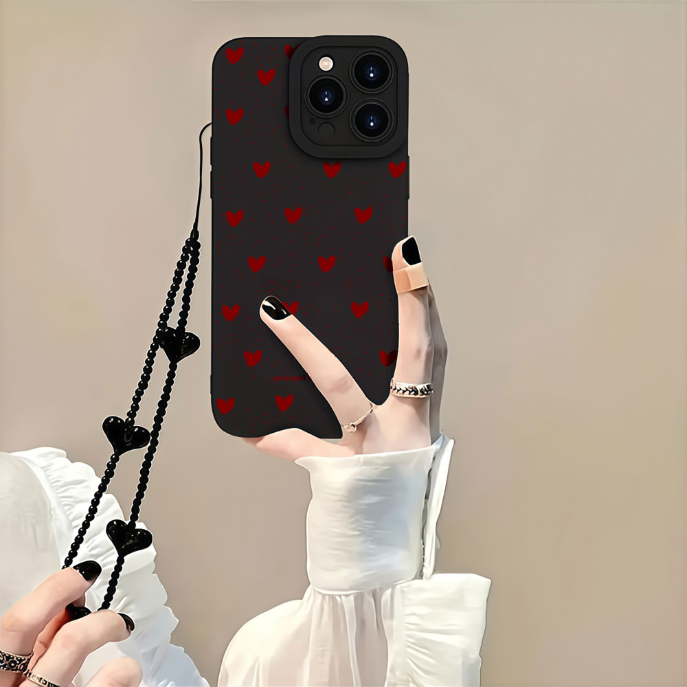 Y2K Şarap Kırmızısı Kalp Desen - Samsung Galaxy Strap incelemesi ve fiyatı