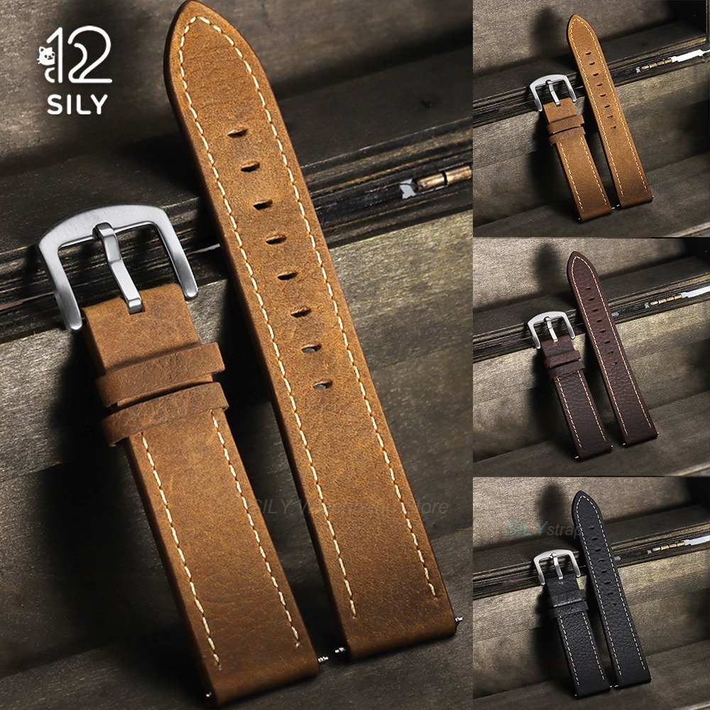 20/22mm Dana Derisi Deri saat  - Smartwatch Vintage Watches For Men incelemesi ve fiyatı