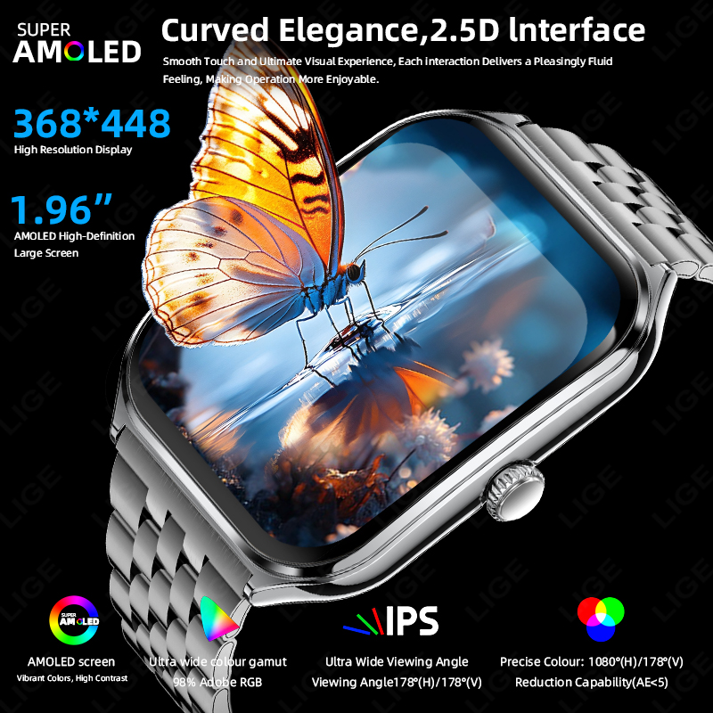 LIGE Moda Ultra İnce Amoled Ak - Smartwatch Slim Watches For Men incelemesi ve fiyatı