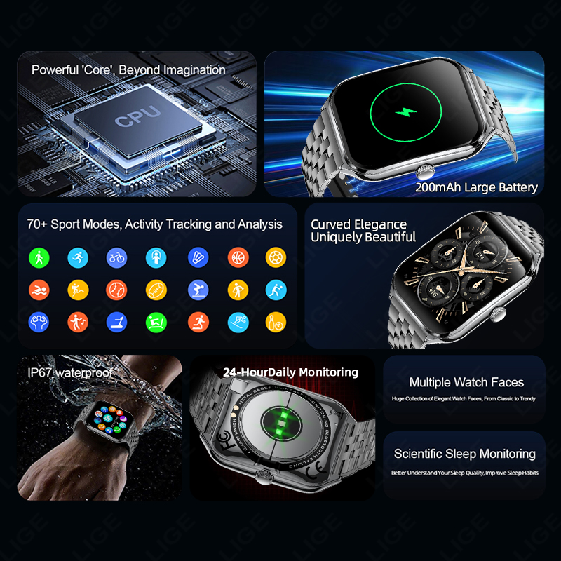 LIGE Moda Ultra İnce Amoled Ak - Smartwatch Slim Watches For Men incelemesi ve fiyatı