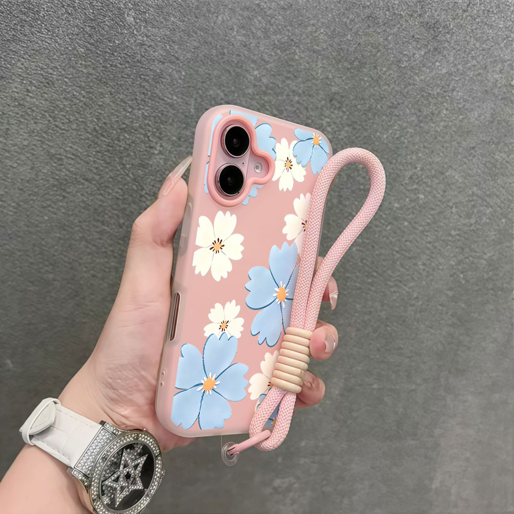 Açık Mavi Beyaz Çiçek Desenli  - Samsung Galaxy Strap incelemesi ve fiyatı